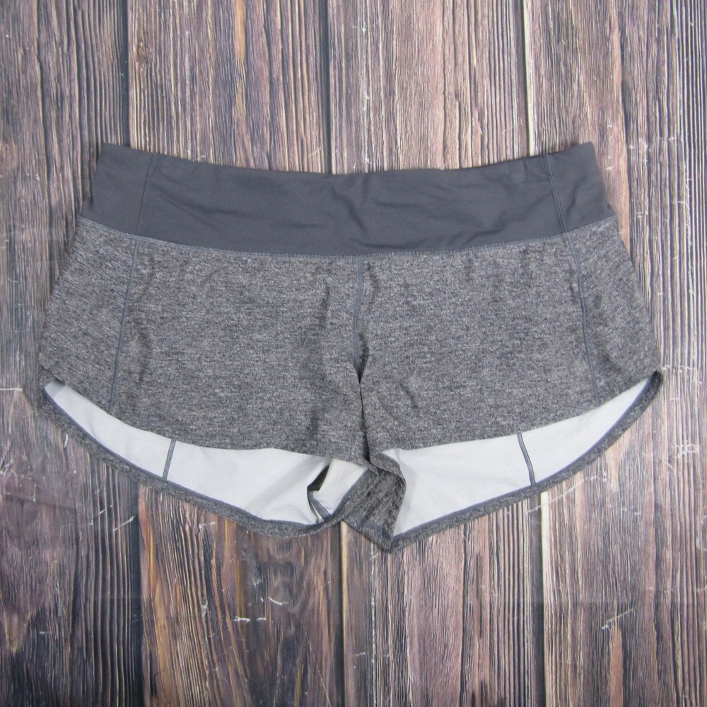 Lululemon Shorts Womens 8 Gray Heathered Speed Up Lined Active Running Athletic